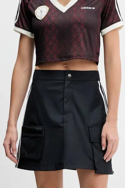 Sukně adidas Originals Cargo Miniskirt černá barva, mini, áčková, JJ3087