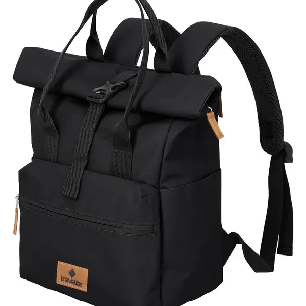 Roll-top batoh Travelite Basics Short Handle Roll-up Black