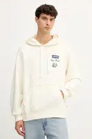 Bavlněná mikina Levi's pánská, béžová barva, s kapucí, s potiskem, A2639