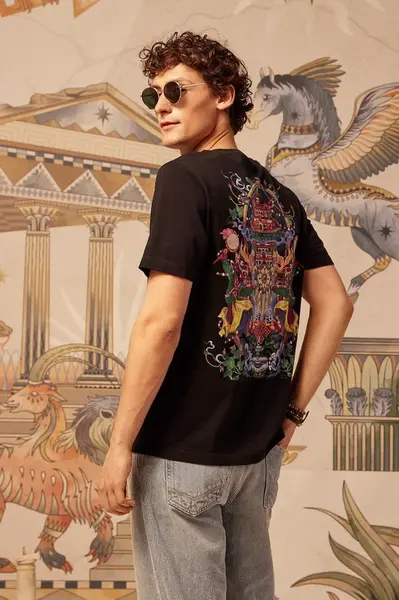 Bavlněné tričko Medicine pánské, černá barva, s potiskem