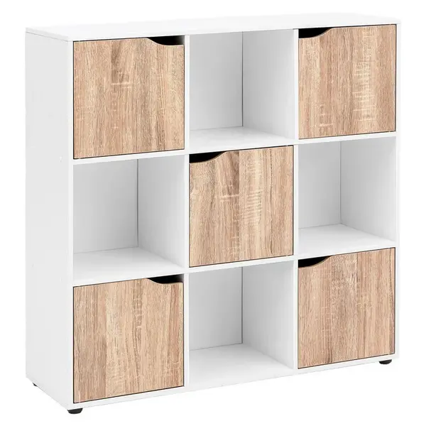 MID.YOU REGÁL, bílá, barvy dubu, 89/91/29 cm