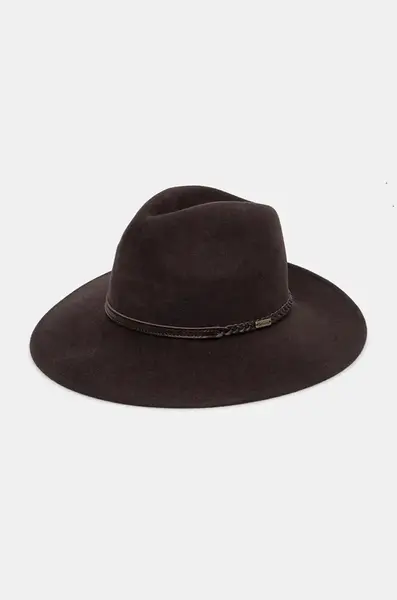 Vlněný klobouk Barbour hnědá barva, vlněný