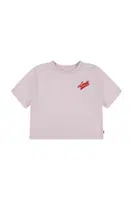 Dětské bavlněné tričko Levi's BOXY MEET AND GREET růžová barva, 3EN561