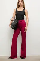 Kalhoty Answear.LAB dámské, růžová barva, zvony, medium waist