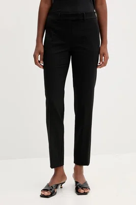 Kalhoty s vlnou Marella dámské, černá barva, střih cigarette, high waist, 2523136101200