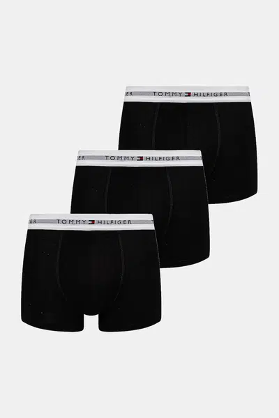 Boxerky Tommy Hilfiger 3-pack pánské, černá barva, UM0UM02763