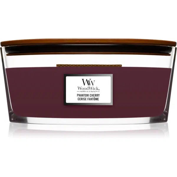 Woodwick Phantom Cherry vonná sviečka s dreveným knotom (hearthwick) 453 g
