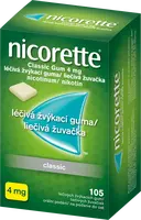 NICORETTE ® Classic Gum 4 mg, liečivé žuvačky 105 ks