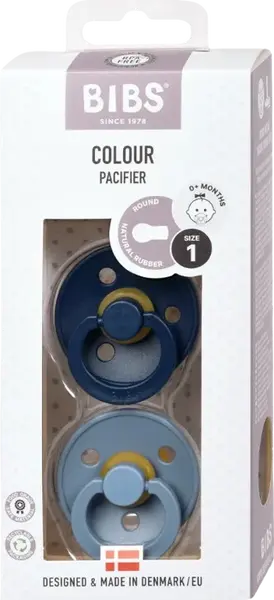 BIBS Colour Cumlíky z prírodného kaučuku - veľkosť 1, Deep Space/Petrol, 2 ks