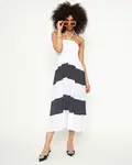 Resti White polka dot maxi skirt PLUS SIZE - Clothing