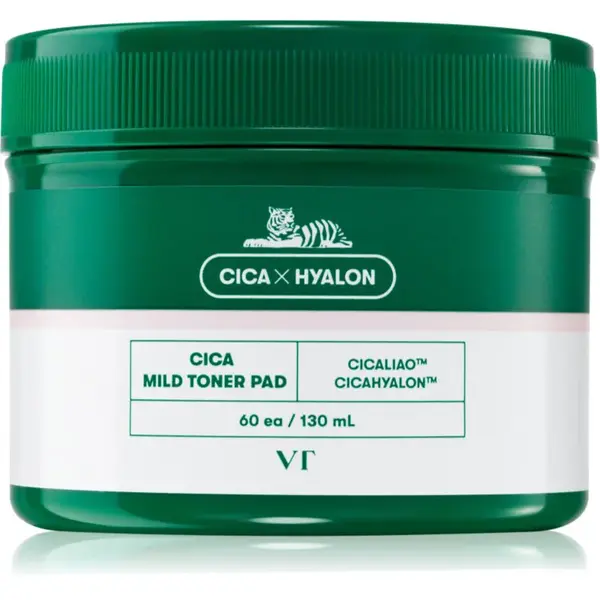 VT Cosmetics Cica Mild Toner Pad peelingové pleťové tampóny s upokojujúcim účinkom 60 ks
