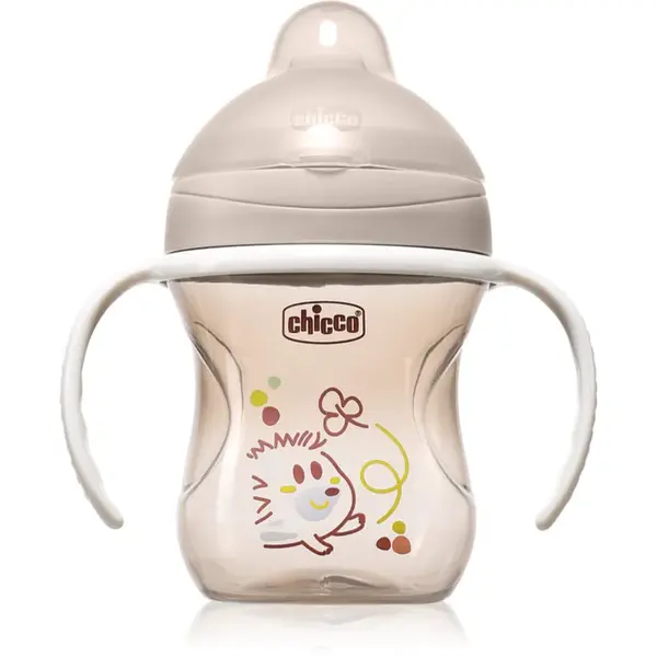 Chicco Training Cup 6m+ tréningový hrnček s držadlami Grey 200 ml