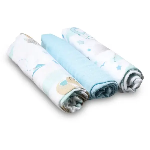 BabyOno Natural Bamboo Diapers Blue látkové plienky 70x70 cm 3 ks