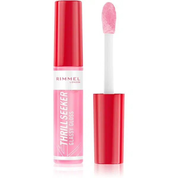 Rimmel Thrill Seeker Glassy Gloss lesk na pery pre väčší objem odtieň 150 Pink Candy 10 ml