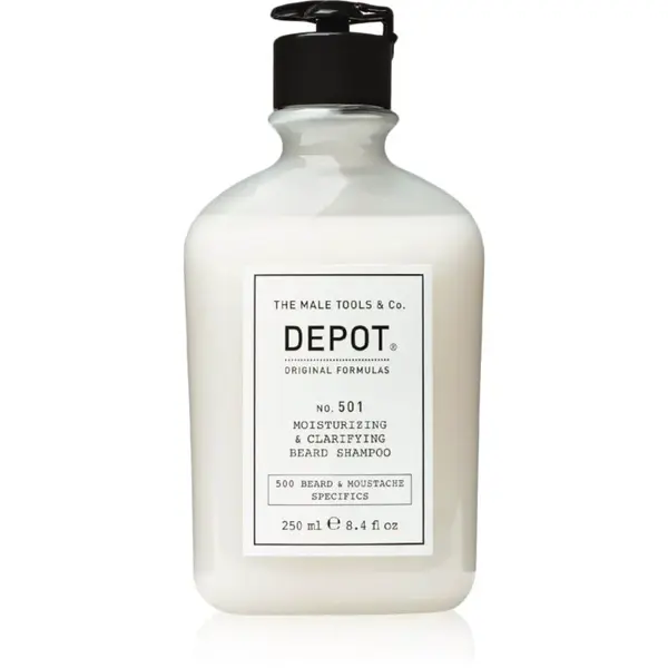 DEPOT 500 BEARD & MOUSTACHE SPECIFICS NO. 501 MOISTURIZING & CLARIFYING BEARD SHAMPOO hydratačný šampón na bradu 250 ml