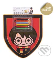 Blok s pastelkami a nálepkami Harry Potter