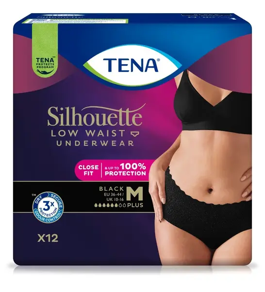 TENA Silhouette Normal Low Waist Noir M - 10 ks