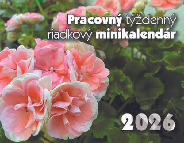 Pracovný týždenný riadkový minikalendár 2026 (Stolový kalendár)