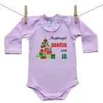Boodyy Body s dlhým rukávom Najkrajší darček som ja (ružové) 80 (9-12 mesiacov)