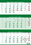 Tříměsíční kalendář zelený 2026 - nástěnný kalendář