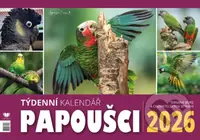 Stolní / nástěnný týdenní kalendář Papoušci 2026 (Termíny burz a chovatelských setkání)