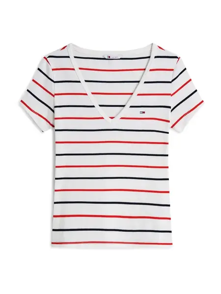Tommy Jeans Tričko 'Low'  modrá / červená / biela