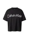 Calvin Klein Jeans Tričko 'Boxy Cropped Logo'  čierna / biela