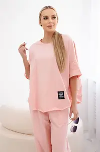 Women's set T-shirt + pants - peach