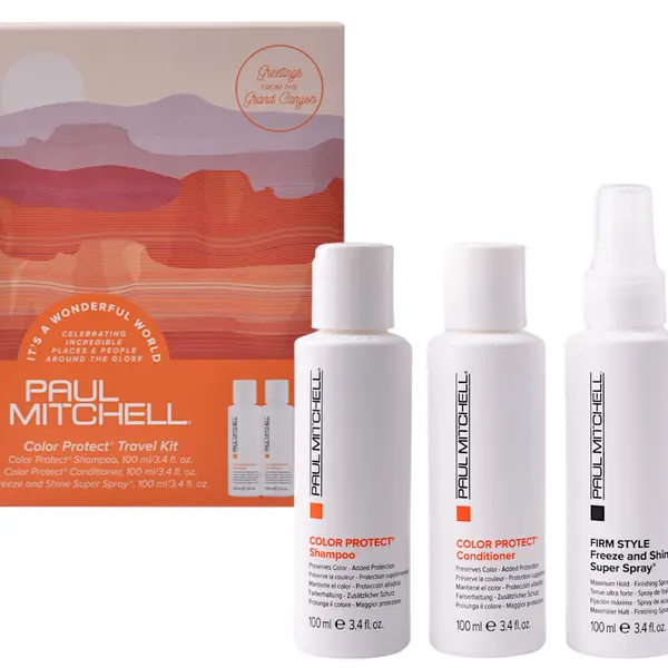 Cestovní sada pro barvené vlasy s fixačním sprejem Paul Mitchell Color Protect Travel Kit (703982) + dárek zdarma