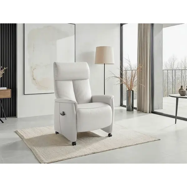 Sit & More RELAXAČNÍ KŘESLO, kůže, bílá