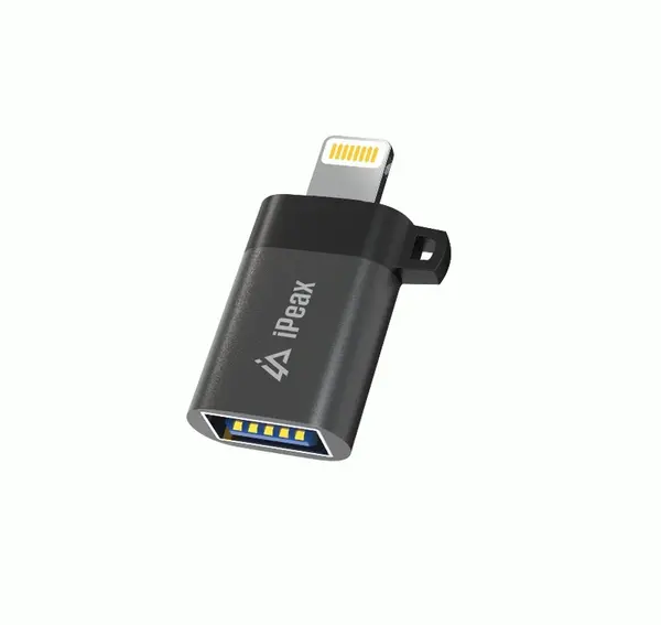 Adaptér iPEAX OTG LIGHTNING / USB-A, černá