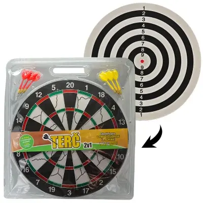 Terč 2v1 na šipky 43 cm