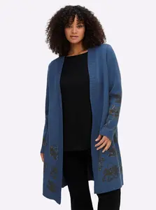 SHEEGO Kardigán  modrá denim / čierna