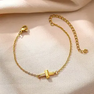 Brass Micro Pave Clear Cubic Zirconia Link Bracelets