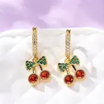 Brass Micro Pave Cubic Zirconia Hoop Earrings