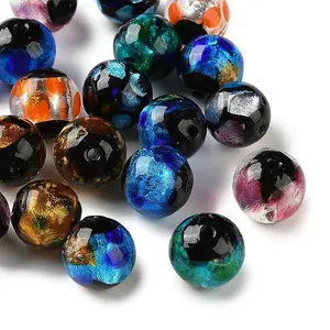 Handmade Silver Foil Glass Beads