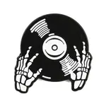 Skeleton DJ Enamel Brooches