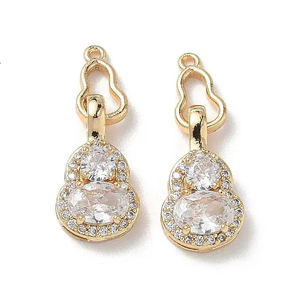 Brass Micro Pave Clear Cubic Zirconia Pendants