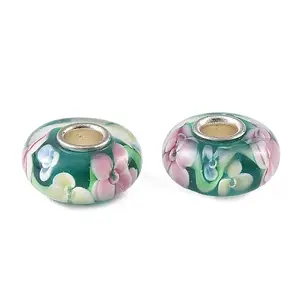 Lampwork & Brass Core European Beads