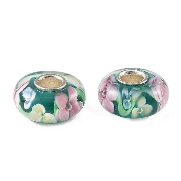 Lampwork & Brass Core European Beads