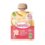 BABYBIO Kapsička hruška banán proso 6m+ 90 g