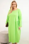 Plus size dámske šaty s dlhými rukávmi