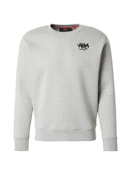 ALPHA INDUSTRIES Mikina  sivá melírovaná / čierna