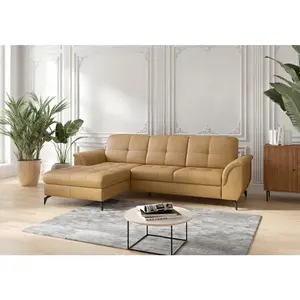 Sit & More ROHOVÁ SEDAČKA, textil, kůže, curry žlutá
