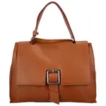 Dámská kožená kabelka do ruky koňaková - Delami Vera Pelle Sifalona