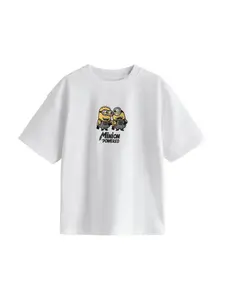Next Tričko 'Minions'  žltá / sivá / čierna / biela