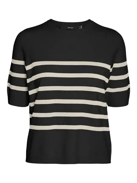 VERO MODA Sveter 'VMSaba'  krémová / čierna