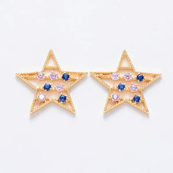 Brass Micro Pave Cubic Zirconia Filigree Joiners