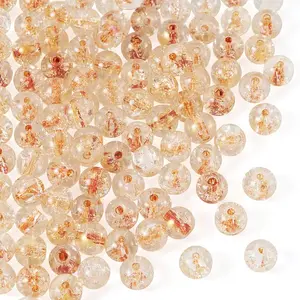 100Pcs Crackle Transparent Glass Beads