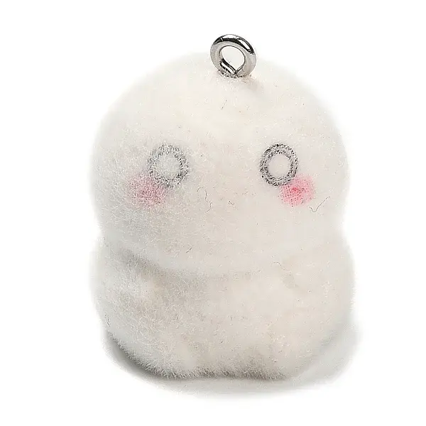 Halloween Flocky Opaque Resin Pendants